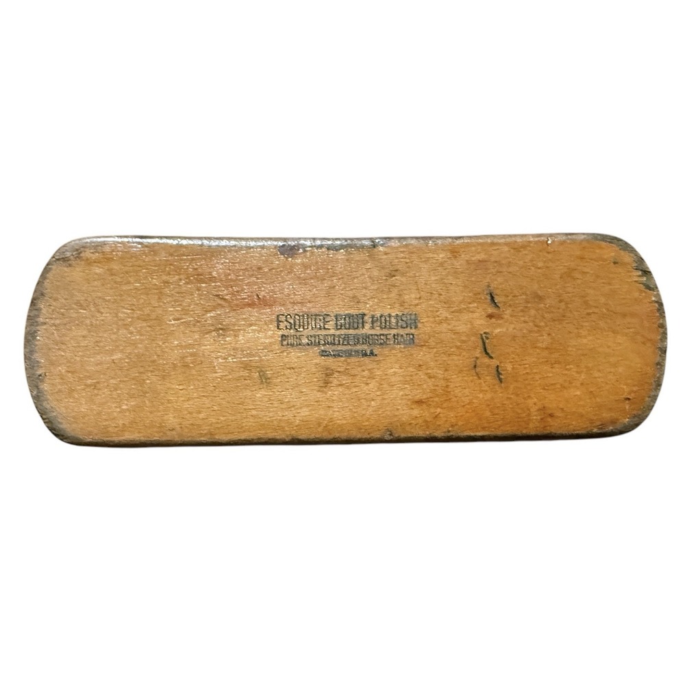 Vintage ESQUIRE Shoe & Boot Polishing Brush Set Pure 100% Horsehair Bristles